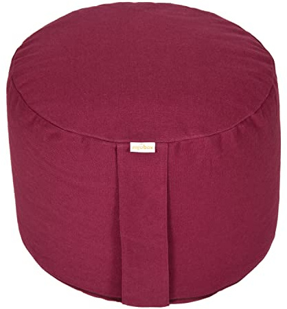 Yogabox Hochwertiges Meditationskissen Rondo Big - Yogakissen extra hoch Bezug und Innenkissen 100% Baumwolle Ø ca. 34 cm