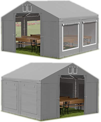 Das Company Partyzelt 3x4m Lagerzelt Universalzelt Moskitonetz wasserdicht grau Zelt 560g/m² PVC Plane Hochwertigeszelt Gartenzelt Summer ISDM - Faltpavillon, Gartenpavillon, Lagerzelt - Gartenhaus