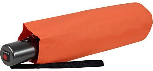 Knirps Paraguas de Bolsillo Slim Duomatic Automático de Apertura y Cierre, naranja, 90 cm, Compacto