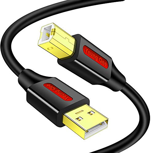 Printer Cable 15 FT,USB Printer Cable High Speed USB 2.0 A Male to Type B Male Scanner Cable Cord Compatible with HP, Canon, Epson, Dell, Brother,Xerox, Samsung etc (15ft/5M)