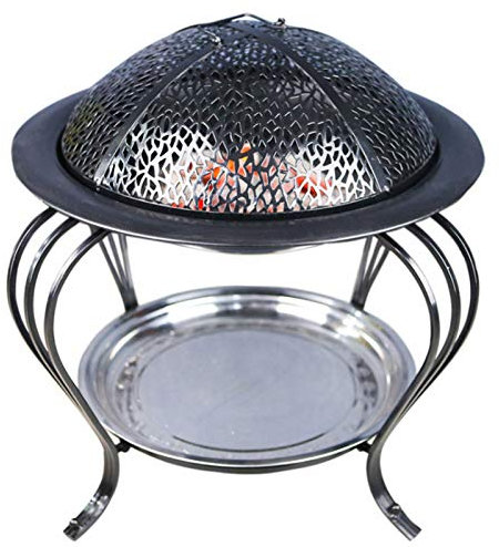 0℃ Outdoor Griglia a Carbone Rotondo Barbecue a Carbonella Grill Barbecue Portabile, Barbecue Rotondo a Carbone con Coperchio per Feste All'aperto e Campeggio per Grande Famiglia,S