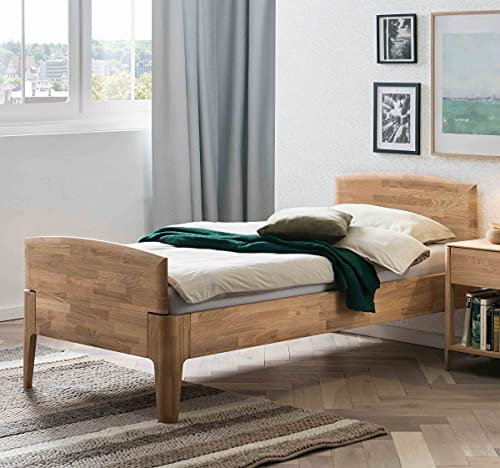 Hasena Komfortbett Seniorenbett Luano 25 Eiche Bianco massiv 90x200