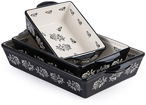 Wisenvoy Baking Dish Ceramic Lasagna Pan Casserole Dish 3-Piece Bakeware Sets Baking Dishes Baking Set Baking Dish Set