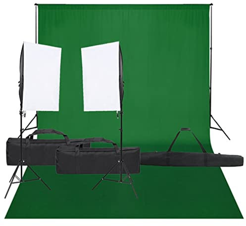 vidaXL Fotostudio-Set mit Beleuchtung und Hintergrund, Studio-Kit, Tageslicht-Lampe, Studio-Beleuchtung-Set, Studio-Licht, Fotografie-Licht