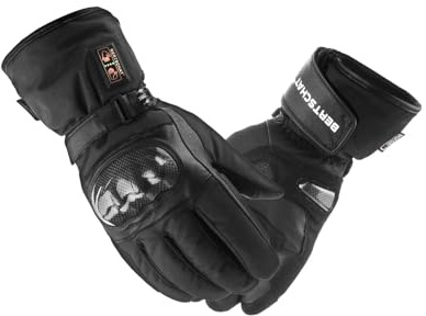 BERTSCHAT Beheizbare Motorradhandschuhe Dual Heating – EINZIGARTIG: Wärme bis Fingerspitzen, Handrücken & Innenfläche – USB-Akku, Carbon-Schutz & CE-Zertifiziert – Unisex