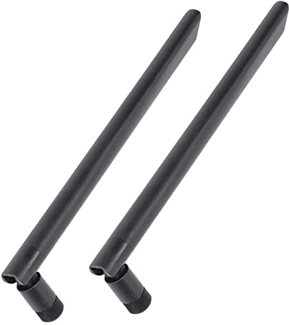 Antena Macho SMA, 2 Piezas Antena WiFi 5.8G 2.4G Banda Dual 10dbi Interfaz Macho SMA de Alta Ganancia Antena Omnidireccional para Enrutador, Antenas de Red