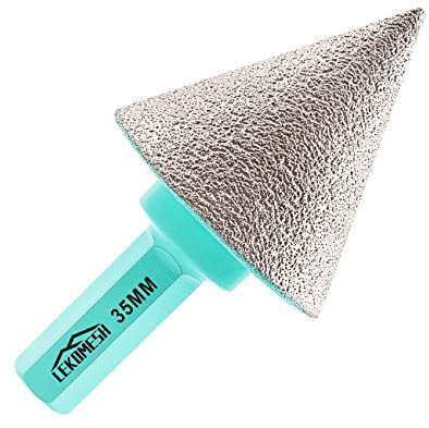 Diamond Beveling Chamfer Bits 0-35MM - Hex Shank Diamond Cone Tile Bits for Chamfering Enlarging Shaping Trimming Exsiting Holes in Ceramic Porcelain Tile Marble Granite LEKOMESH
