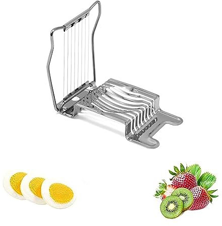 Cortador De Huevos, Cortador De Huevos De Acero Inoxidable, Corta Huevos Cocidos, Cortador De Huevos Cocidos, Cortadora Huevos Manual, para Huevos, Kiwi, Fresas, Alimentos Blandos