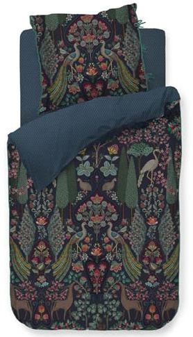 PIP Studio Perkal-Bettwäsche-Garnitur Pavoni Farbe Dark Blue Größe 135x200