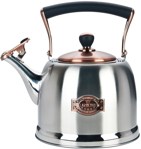 Tea Kettle Stainless Steel Teapot, Stainless Steel Teakettle for Stove Top with Heat Proof Ergonomic Handle 3.0 Quart