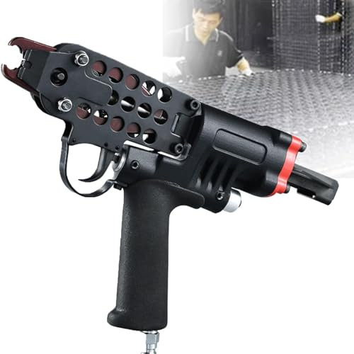 DDZJTPP Hog Ring Stapler Pneumatic,Hog Ring Plier C Ring Pneumatic C Ring Gun, Pneumatic Plier Stapler 3.2mm Closure Diameter Pneumatic Hog Ring Gun,for Spring Mattress,Railing