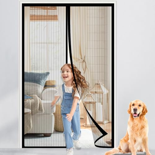 Fliegengitter Tür Magnet 90x210cm, Insektenschutz Balkontür Ohne Bohren,Verdickter Fliegenvorhang,insektenschutz tür,für Balkontür Wohnzimmer und Terrassentür