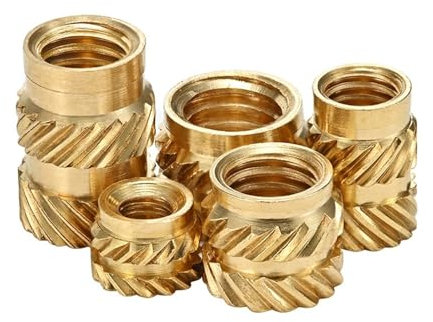Hot Melt Rändel-Einbettungs-Sortimentsset Messingmuttern M2 M2,5 M3 M4 Heatset-Einsätze for 3D-Druckteile mit Gewindeeinsatz(Size:M2M2.5M3 X 750pcs)
