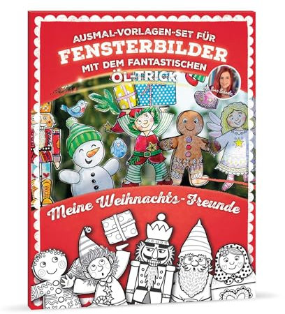 Bine Brändle - Kit de coloriage pour images de fenêtre avec le fantastique tour d'huile – Mes amis de Noël