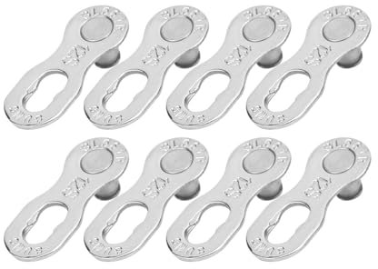 Haosie Cadena Bicicleta Speed, 4 Pares Acero Cadena Bicicleta 12 Velocidades, Debicicleta Cadena Maestro Eslabón para la Reparación de Eslabones Perdidos (Plata)