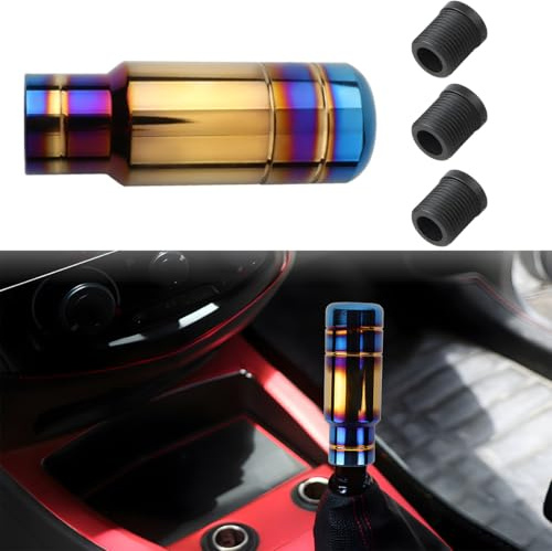 JNNJ Universal Auto Schalthebelknauf, Universal Aluminium Schalthebel, Universal Aluminium Legierung Auto Schaltknauf Griff Shifter Hebel, Gear Shifter Knobs Manual Blauer - Schaltknauf Griff(9CM)