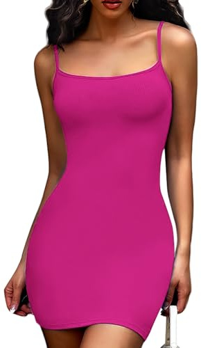 Joyshaper damer sommarklänning snäv kort bodycon-klänning figurnära cami linne klänningar ärmlös miniklänning