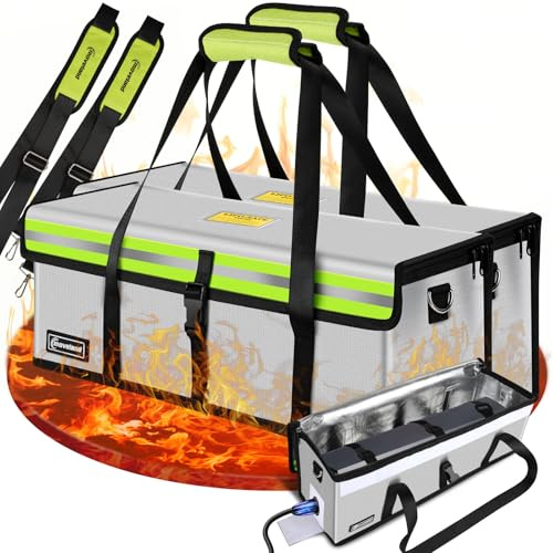 moveland 2 piezas de bolsa de batería de e-bike ignífuga, hasta 1400 °C - Bolsa de batería protegida contra explosiones, 49 x 15 x 16 cm - Caja de protección contra incendios para batería de e-bike de