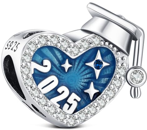 KEQ 925 Sterling Silber 2026 Abschluss Herz Charm Anhänger für Armband | Glücksbringer Bachelor Abitur 2026 Geschenke als Geschenke Für Tochter,Enkelin, Nichte,Bestandene Prüfung Geschenk