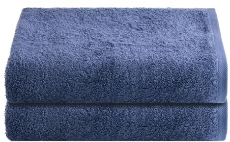 NELLA BIAGINI Telo Doccia Grande, Set da 2, Telo Bagno, 150x100 cm, 100% Spugna di Cotone, 420 gr/mq, per Sauna e SPA, Morbido, Resistente, Tinta Unita. Modello: Minerva