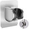 SIMDAO Adjustable Shower Head Holder Bracket Replacement, No Drilling Strong Adhesive Wall Mount, 3-Angle Universal ABS Shower Holder for Bathroom, Hotel, Home