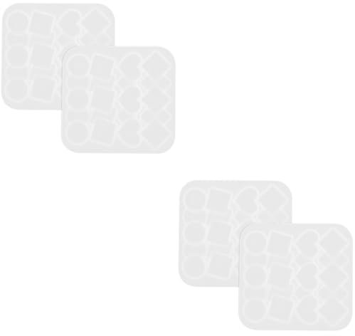 TEHAUX 4stücke Silikon Haarnadel Gießform Geometrische Charms Silikonform Für Handgemachte Haarspangen Wiederverwendbar Und Flexibel Für Kreative Bastelprojekte