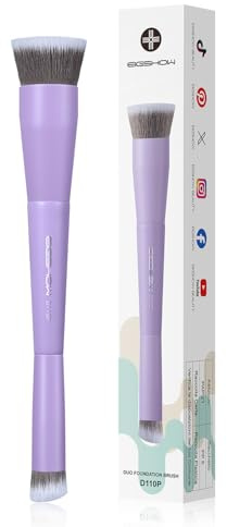 EIGSHOW Pennello per fondotinta e correttore, pennello da trucco a doppia estremità per fondotinta, correttore, pennello da trucco sintetico 2 in 1 di alta qualità per polvere liquida, crema (D110P)