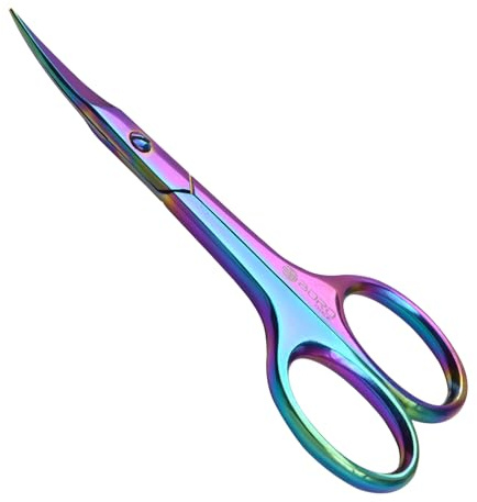 Ciseaux à ongles incurvés et tranchants multi-usages pour sourcils, cils, barbe, moustache, sourcils, manucure, pédicure et coupe des cuticules pour homme et femme (multicolore)