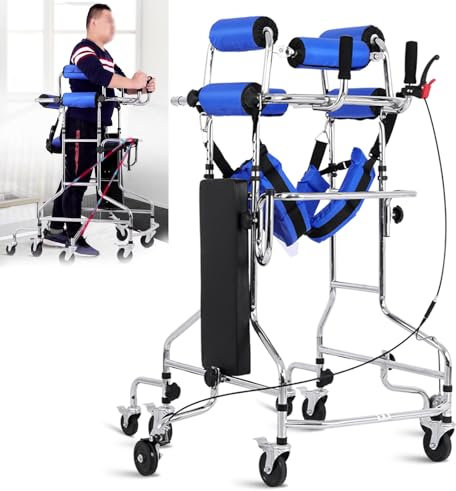 YOPNDFR Stabiler 8-Rad-Rehabilitations-Gehwagen, leichte Gehwagen for Senioren, Faltbare medizinische Gehwagen for Schlaganfallpatienten mit Hemiplegien
