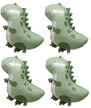 GAJUS 4 Stück Dinosaurier-Ballons mit Helium, große Dinosaurier-Folienballons, grüne Dinosaurier-Geburtstagsdekoration, niedliche Dinosaurier-Folienballons Kinderpartys, Geburtstage, Fotorequisiten