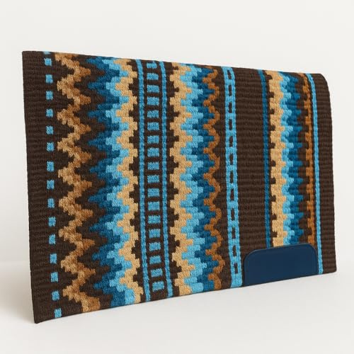 Western Show Saddle Pad/Blanket for Horses - Handmade Wool Saddle Blanket with New Zealand Design,Thick,Durable & Comfortable for Horse Riding m2 (34” L x 38” W x 1)