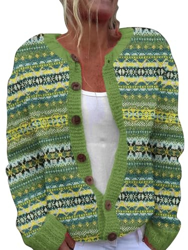 kurze strickjacke schwarz damen Strickjacke Norweger Winter Strickpullover Langarm Weihnachtspullover Muster Weich Strickmantel Bunt Gestrickt Grobstrickjacke SchöNe sweatshirt damen baumwolle dünn