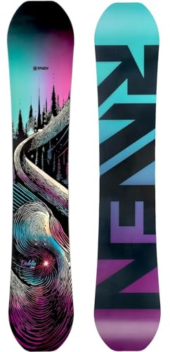 Raven Set de Snowboard: Tabla Raven Dahlia Carbon Mint/Pink + Fijaciones s230 (154 cm + Fijaciones s230 Black S/M)