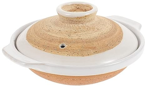 Cacerola de cerámica, cazuela barro, china antiadherente con tapa for sopa Dolsot Bibimbap 18 cm