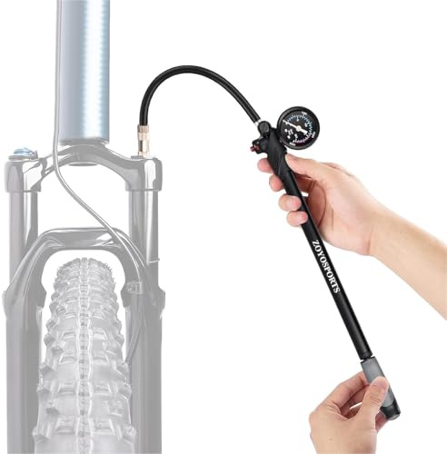 Pompe pour amortisseurs de vélo - Pompes à air pour vélo Haute Pression de 300 PSI, amortisseurs d'air légers en d'aluminium pompés sans buse sans Perte d'air | Outil