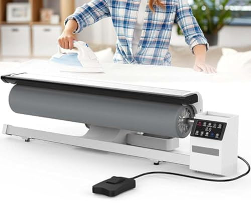 Steam Roller Ironing Press - Touch Screen Rotary Iron for Continuous Steam, Perfect for Clothing, Garments, Curtains, Sheets, and Tablecloths