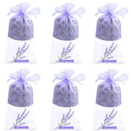 TooGet Lavender Sachet Bags - Natural Ultra Blue Lavender Buds for Home Fragrance and Room Decorations - Pack of 6