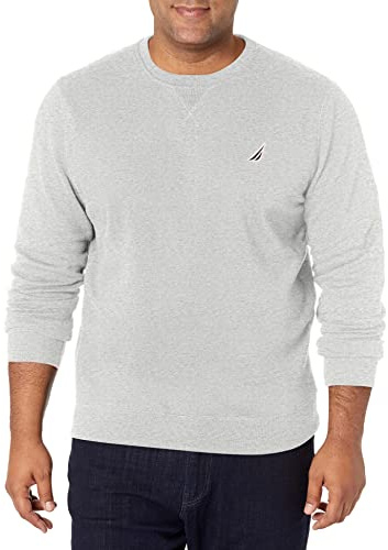 Nautica herr basic rund hals fleecetröja