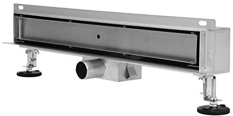 FALA Brick Duschrinne mit Wandablauf befliesbar, Komplettset mit Bodenbefestigung (50 cm)