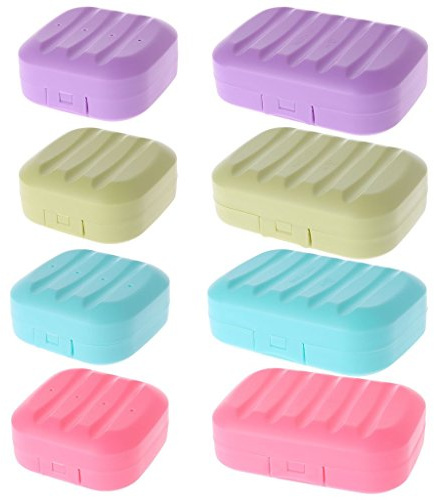 Manyo Seifenbox für Reisen, mit Verschluss, Seifenschale aus Silikon, Duschzubehör, grün, L