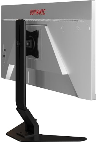 Duronic DM12D1 Monitor Arm Stand Low Profile, 17-30 inch Single LCD LED Desk Mount Bracket with Tilt and Swivel (Tilt +15°/-15°,Rotate 360°) (DM12D1)