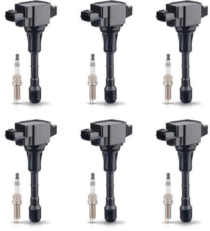 ENA Set of 6 Iridium Spark Plug and 6 Ignition Coil Pack Compatible with Nissan Infiniti Maxima Murano Pathfinder Quest Altima Q50 QX60 FX35 3.5L V6 Replacement for UF550