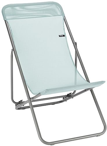 Lafuma Mobilier Maxi Sonnenliege mit Liegemulde Phifertex, Titan/Linde 2020, Campingsitz