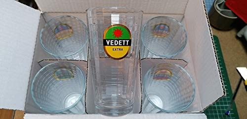 LOT DE 6 VERRES 33 CL BIERE VEDETT - 6 DECORS DIFFERENTS