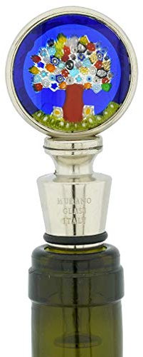Bouchon de bouteille rond Millefiori en verre de Murano - Arbre de vie