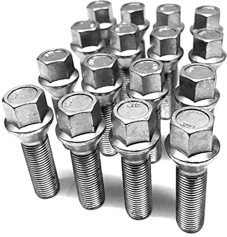 Car alloy wheel bolts M14 x 1.5 17mm Hex with an extended 35mm thread taper seat zinc plated 10.9 carbon steel (16)