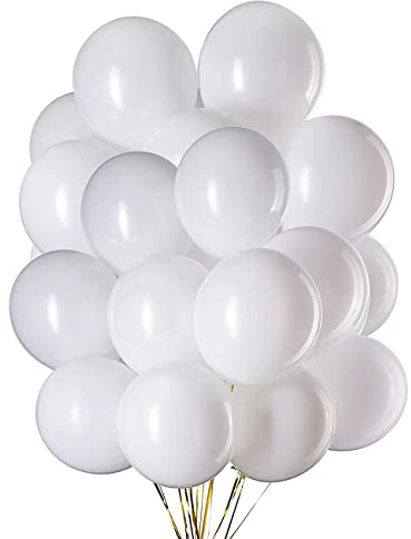 12 Zoll Luftballons Weiß,Weiss Helium Latex Ballon für Hochzeit Partys Deko,50 Stück