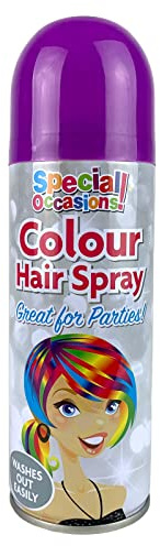 AL-FAHMI Hair Spray Temporary Xmas NewYear Party Temporary Hair Colour Spray Fancy Dress Colours Wash Out (Purple)