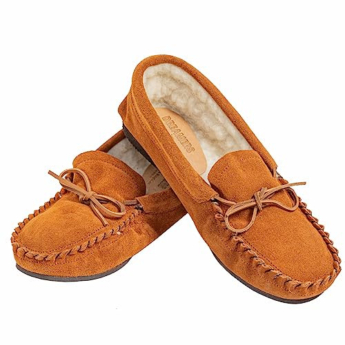 Genérico BABUTXAS - PANTUFLAS - ZAPATILLA DE CASA MOCASIN KIOWA (TABACO, 38)