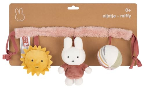 Tiamo NIJN933 - Collana in tessuto per passeggino Miffy coniglietto giocattolo per ovetto, colore: Rosa fluffy